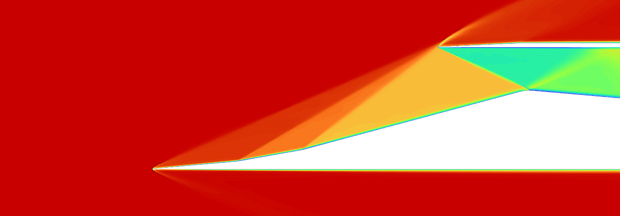CFD Mach-number contour of a multi-ramp supersonic inlet